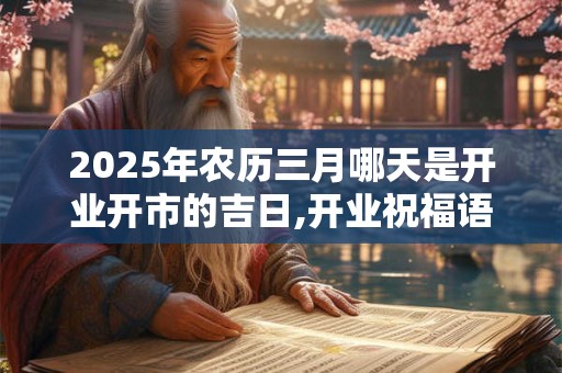 2025年农历三月哪天是开业开市的吉日,开业祝福语？