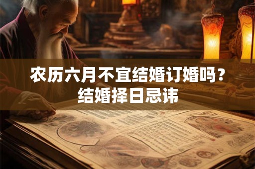 农历六月不宜结婚订婚吗？结婚择日忌讳