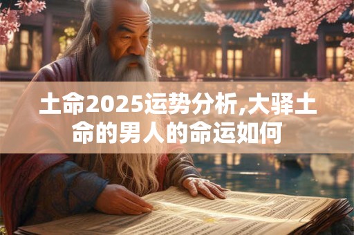 土命2025运势分析,大驿土命的男人的命运如何