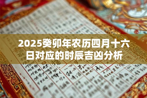 2025癸卯年农历四月十六日对应的时辰吉凶分析 2025癸卯年农历四月十六日对应的时辰吉凶分析