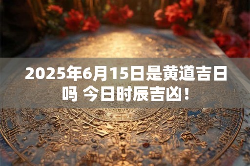 2025年6月15日是黄道吉日吗 今日时辰吉凶！