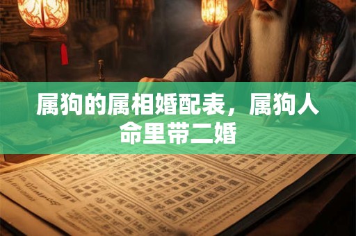 属狗的属相婚配表，属狗人命里带二婚
