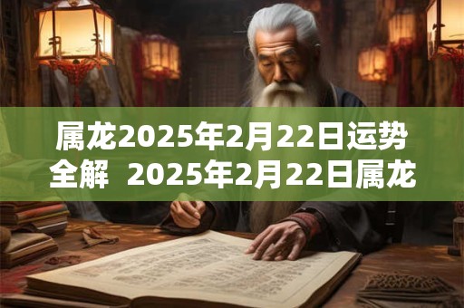 属龙2025年2月22日运势全解  2025年2月22日属龙今日运势