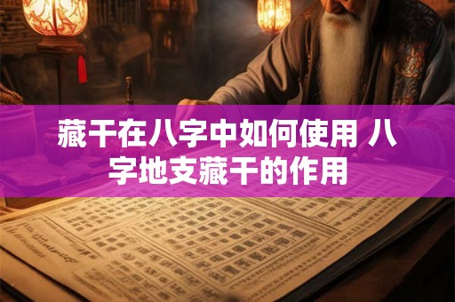 藏干在八字中如何使用 八字地支藏干的作用