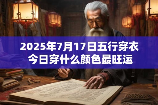 2025年7月17日五行穿衣 今日穿什么颜色最旺运