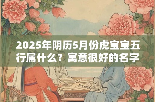 详细阅读:2025年阴历5月份虎宝宝五行属什么?寓意很好的名字 2025年阴历5月份虎宝宝五行属什么?寓意很好的名字