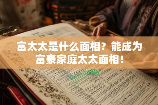 富太太是什么面相？能成为富豪家庭太太面相！