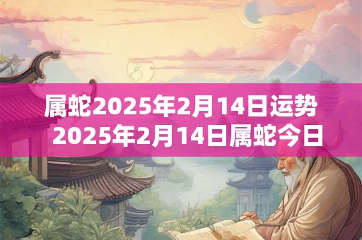 属蛇2025年2月14日运势  2025年2月14日属蛇今日运势