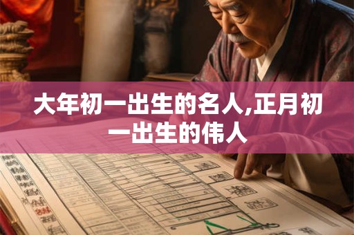 详细阅读:大年初一出生的名人,正月初一出生的伟人 大年初一出生的名人,正月初一出生的伟人