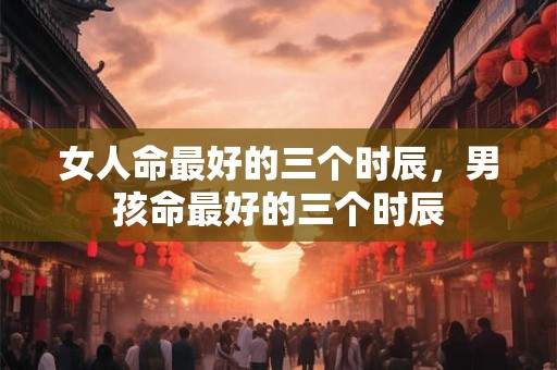 女人命最好的三个时辰，男孩命最好的三个时辰