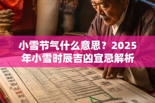 小雪节气什么意思？2025年小雪时辰吉凶宜忌解析