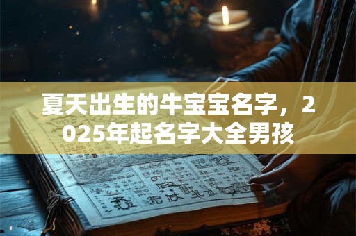 夏天出生的牛宝宝名字，2025年起名字大全男孩
