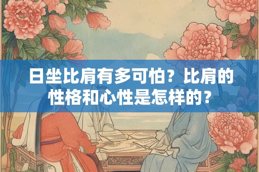 日坐比肩有多可怕？比肩的性格和心性是怎样的？