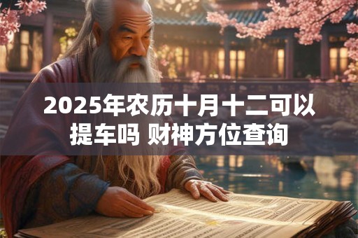 2025年农历十月十二可以提车吗 财神方位查询