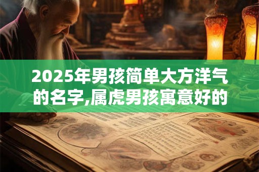 2025年男孩简单大方洋气的名字,属虎男孩寓意好的字 2025年男孩简单大方洋气的名字,属虎男孩寓意好的字
