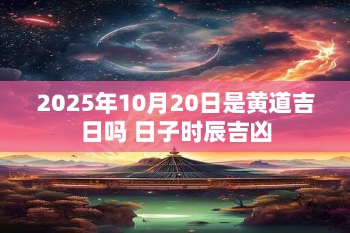 2025年10月20日是黄道吉日吗 日子时辰吉凶