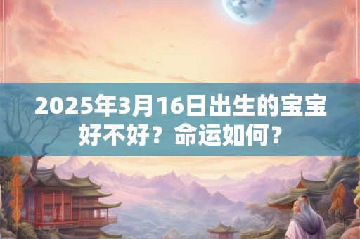 2025年3月16日出生的宝宝好不好？命运如何？