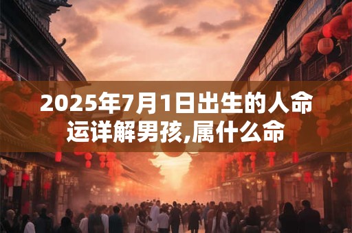 2025年7月1日出生的人命运详解男孩,属什么命