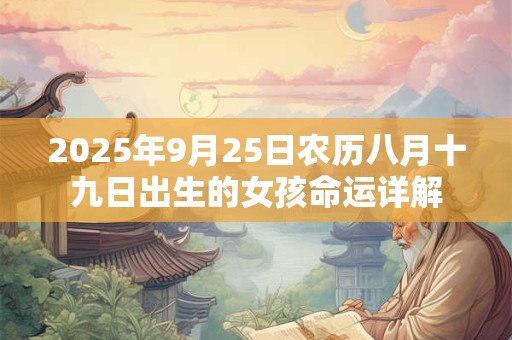 2025年9月25日农历八月十九日出生的女孩命运详解