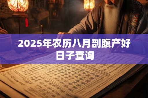 2025年农历八月剖腹产好日子查询