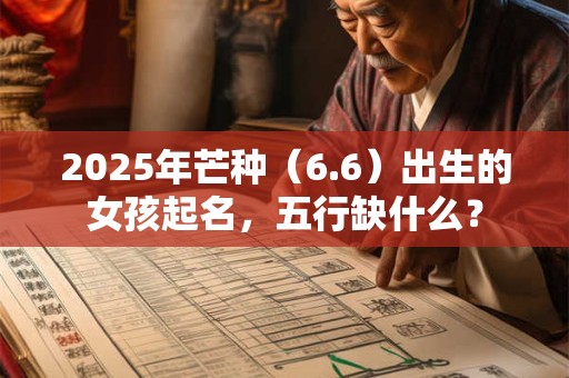 2025年芒种（6.6）出生的女孩起名，五行缺什么？
