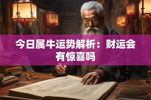 今日属牛运势解析：财运会有惊喜吗