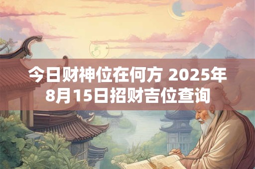 今日财神位在何方 2025年8月15日招财吉位查询