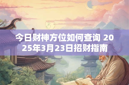 今日财神方位如何查询 2025年10月11日吉位解析