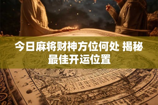 今日麻将财神方位何处 揭秘最佳开运位置