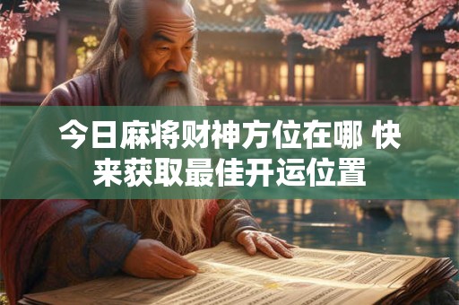 今日麻将财神方位在哪 如何找准今日最佳方位