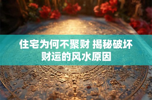 住宅为何不聚财 揭秘破坏财运的风水原因