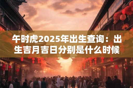 午时虎2025年出生查询：出生吉月吉日分别是什么时候？