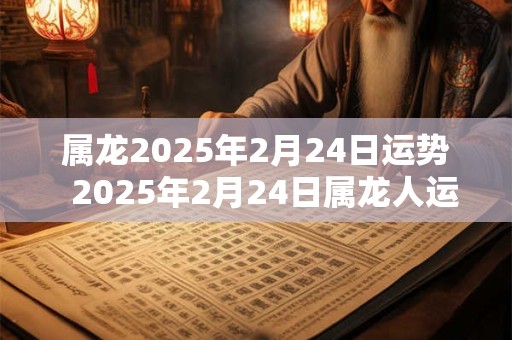 属龙2025年2月24日运势  2025年2月24日属龙人运势详解