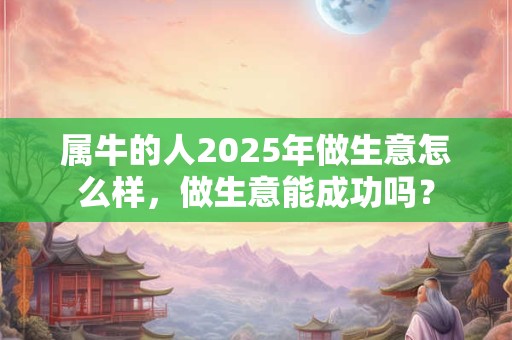 属牛的人2025年做生意怎么样，做生意能成功吗？