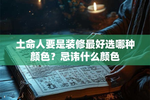 土命人要是装修最好选哪种颜色？忌讳什么颜色