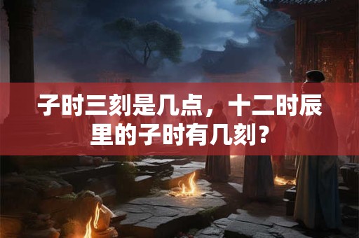 子时三刻是几点，十二时辰里的子时有几刻？