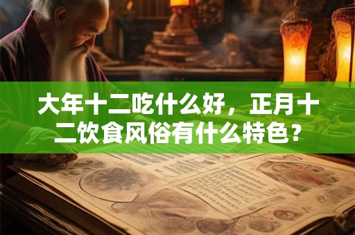 详细阅读:大年十二吃什么好,正月十二饮食风俗有什么特色? 大年十二吃什么好,正月十二饮食风俗有什么特色?