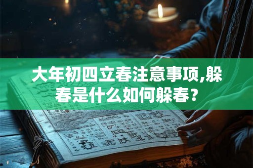 大年初四立春注意事项,躲春是什么如何躲春? 大年初四立春注意事项,躲春是什么如何躲春?