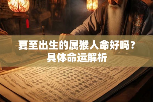 夏至出生的属猴人命好吗？具体命运解析