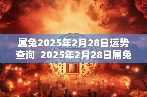 属兔2025年2月28日运势查询  2025年2月28日属兔今日运势