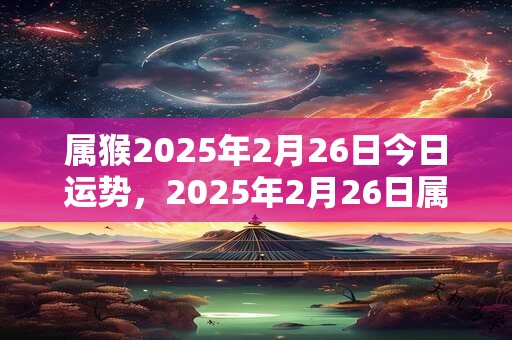 属猴2025年2月26日今日运势，2025年2月26日属猴人运势