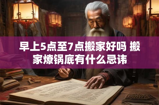 早上5点至7点搬家好吗 搬家燎锅底有什么忌讳