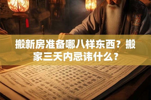 搬新房准备哪八样东西？搬家三天内忌讳什么？