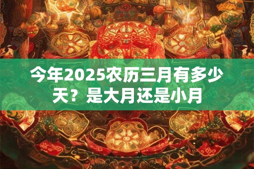 今年2025农历三月有多少天？是大月还是小月