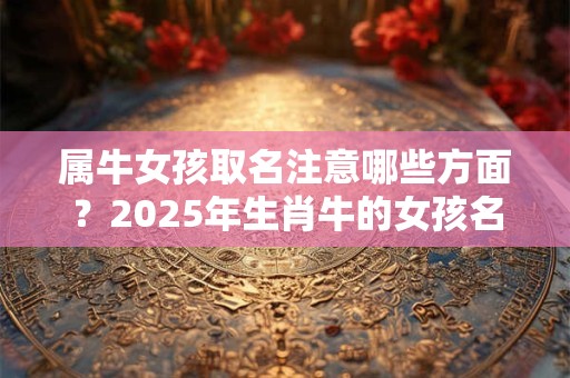 属牛女孩取名注意哪些方面？2025年生肖牛的女孩名字推荐！