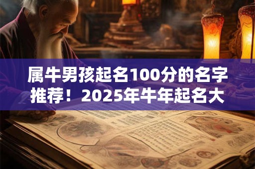 属牛男孩起名100分的名字推荐！2025年牛年起名大全