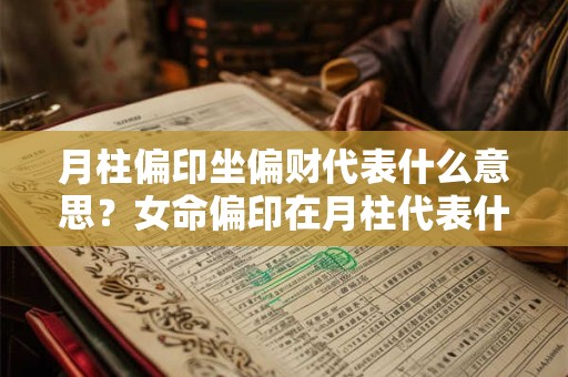 月柱偏印坐偏财代表什么意思？女命偏印在月柱代表什么？