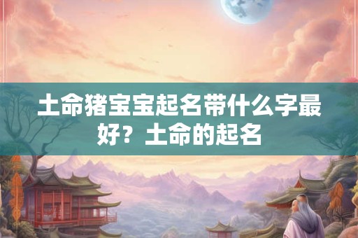 土命猪宝宝起名带什么字最好？土命的起名