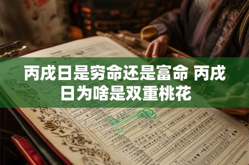 丙戌日是穷命还是富命 丙戌日为啥是双重桃花
