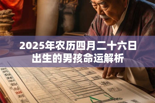 2025年农历四月二十六日出生的男孩命运解析
